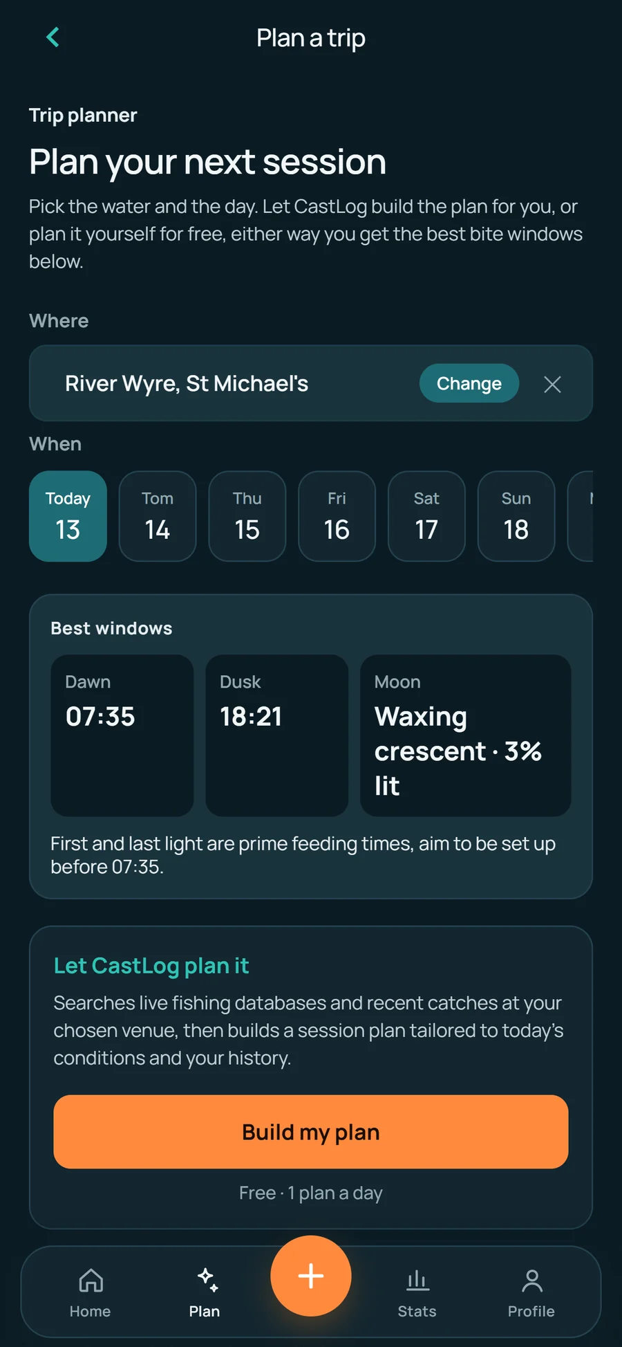 Trip planner with best windows